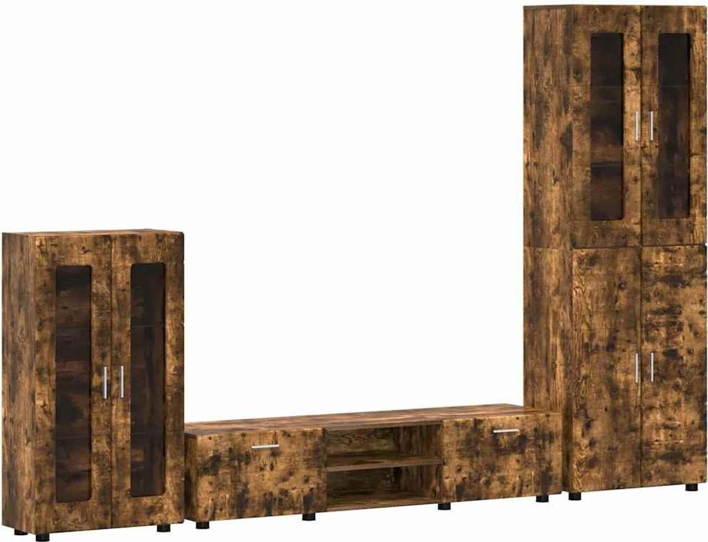 vidaXL TV-Schrankset FLORIN 3 pcs Geräucherte Eiche Holzwerkstoff