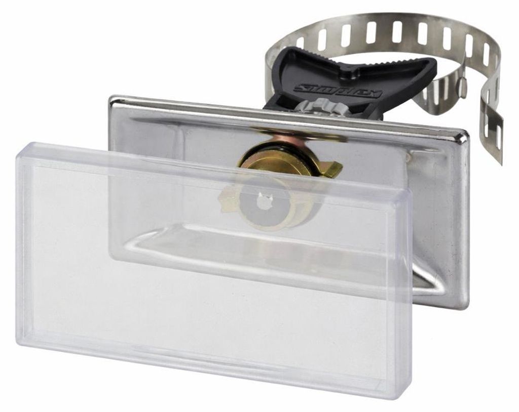 BADfabrik24 Universalhalter mit Spannband bis DN 50 f. Schilder 100x50