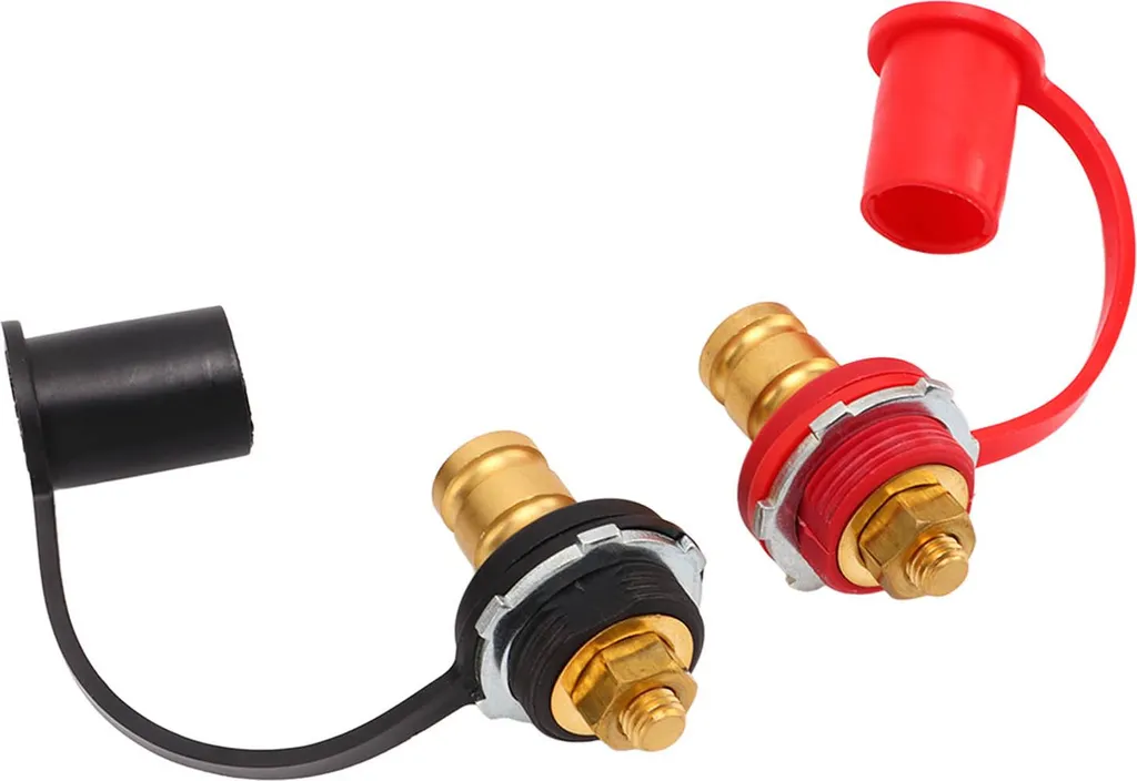 Paire de Bornes de Batterie 3/8 Pouce en Laiton Noir et Rouge pour Auto