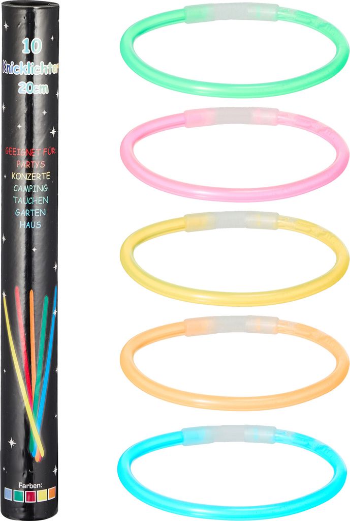 1x svietiaca tyčinka sada 10 ks, 20 cm, v Röhe, párty, Obrázok produktu 