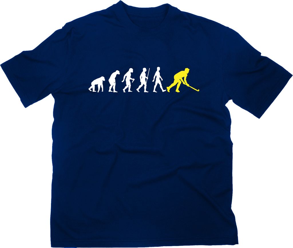 Styletex23 T-Shirt Feldhockey Fun Evolution of Man, navy, M