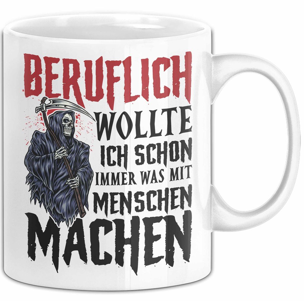 Beruflich Wollte Ich Schon Immer Was Mit Menschen Machen Sense Tasse Geschenkidee Lustiger Spruch Sozialer Bereich (Weiß)