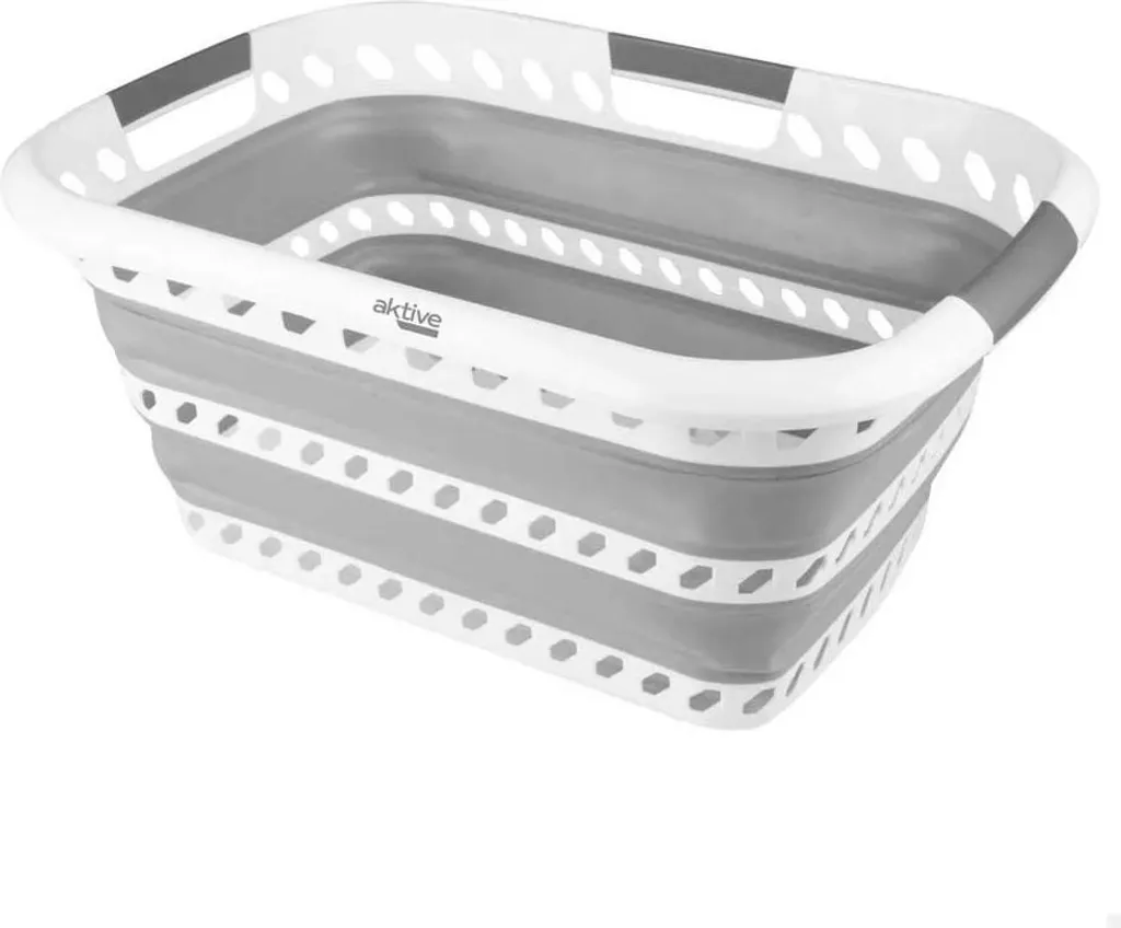 Gagnez de l'Espace avec le Panier Pliable 40L Aktive Argent Multi-usages