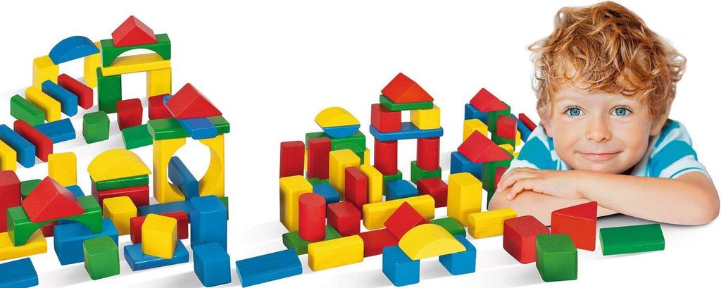 Eichhorn Bunte Holzbausteine 100 Steine 25mm - Buchenholz Produktbild 