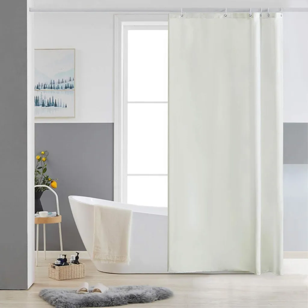 Tenda da Doccia 85x180 Beige Antimuffa Poliestere con Anelli | Acquista