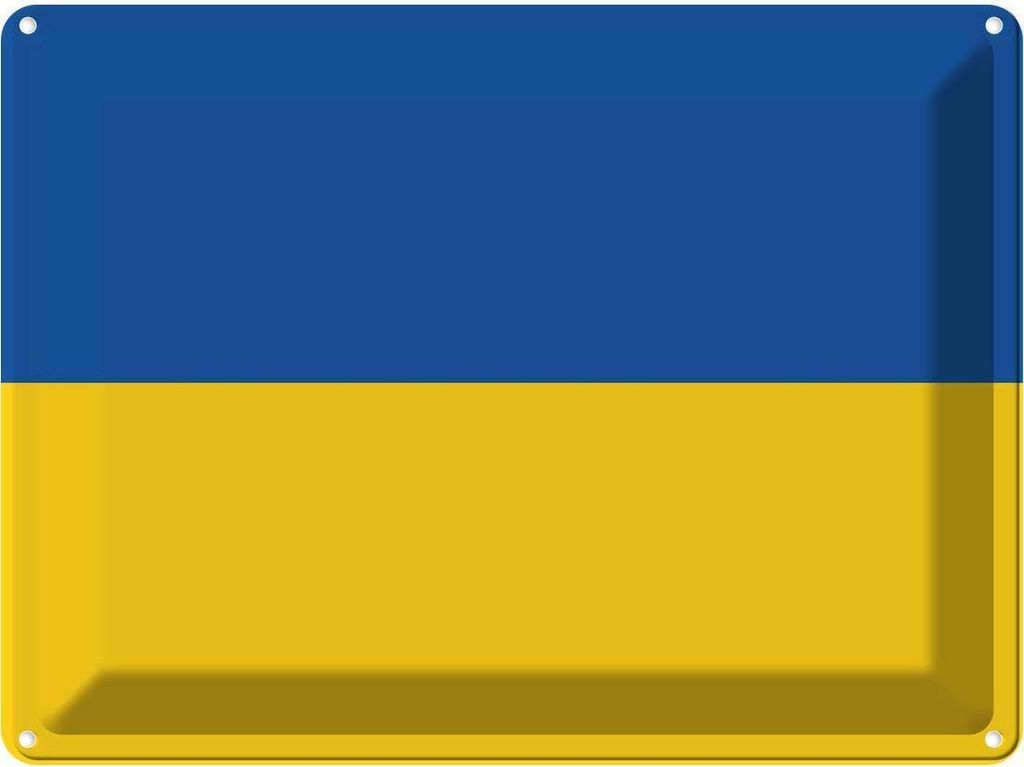 vianmo Blechschild 30x40 cm Ukraine Flagge Fahne Wappen