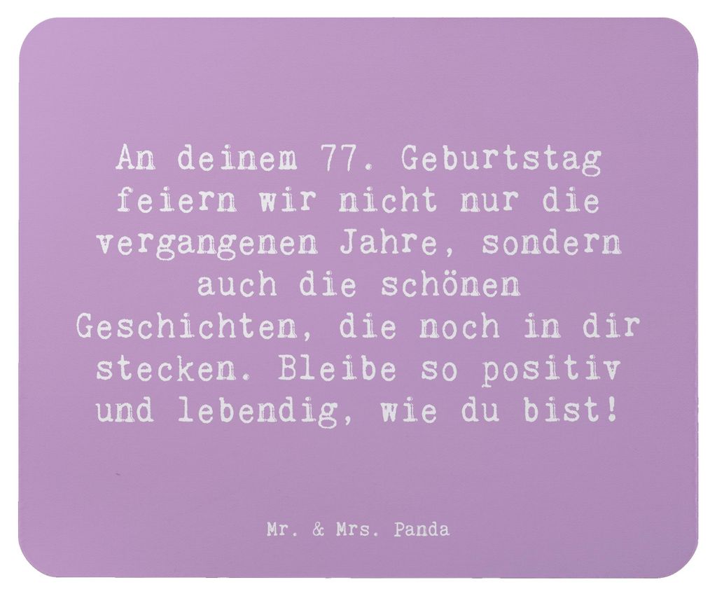 Mr. & Mrs. Panda Mauspad Spruch 77. Geburtstag Geschichten Produktbild 