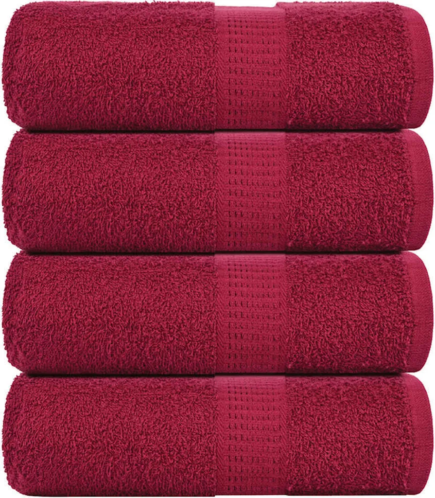 Set 4 Asciugamani FROGN Bordeaux 30x30 cm 100% Cotone | Hommie2703078