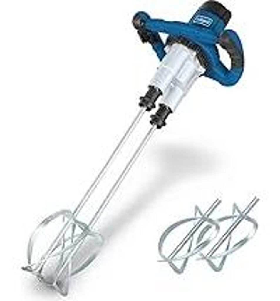 Scheppach Doppel Rührwerk PM1800D | 1800W | Stablänge: 570mm / Rührkorb-Ø: 110mm | Drehzahlregulierung in zwei Stufen | 2-Gang-Getriebe | Handr...