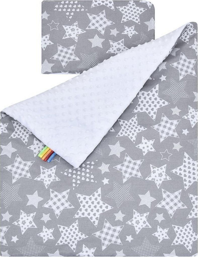 Baby-Delux Babydecke Kinderwagen Kissen Set Nicky Plüsch Baumwolle doppelseitig Galaxy