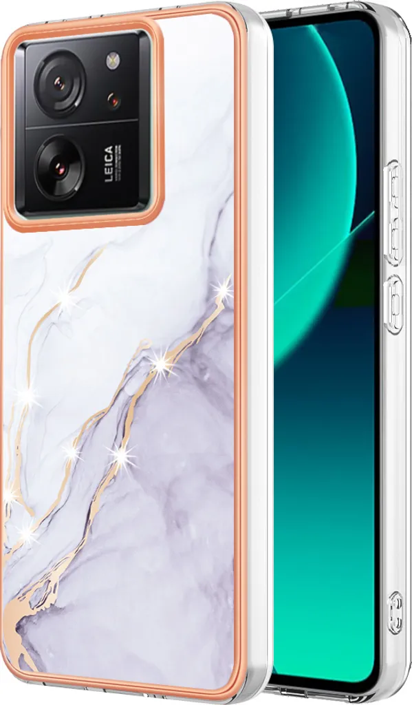 Cover Xiaomi 13T Pro Morbida TPU Bianca | Protezione Marmo Antiurto