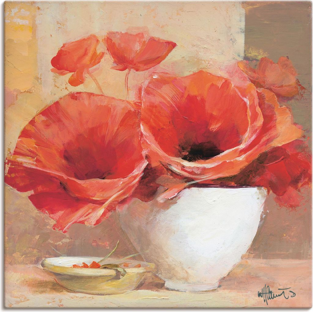 ARTland Leinwandbild Mohn II Größe: 50x50 cm