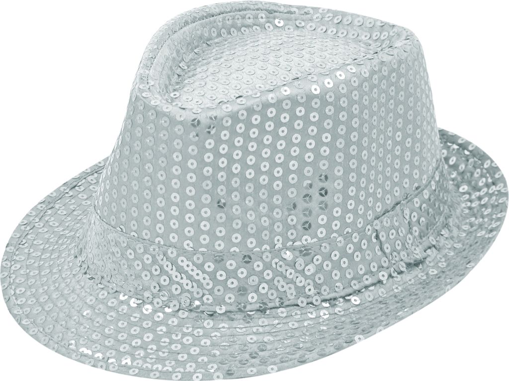 Paillettenhut Partyhut Trilby Hut Blink Fedora Bogart Produktbild 