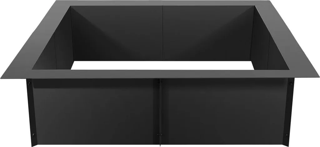 Anello Quadrato Braciere 36x36 Acciaio Nero | Design Moderno Esterno