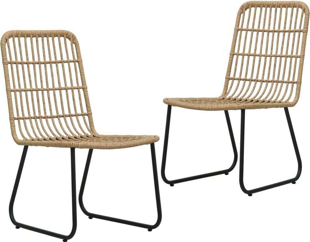 Gartenstühle 2 Stk. Poly Rattan Eiche