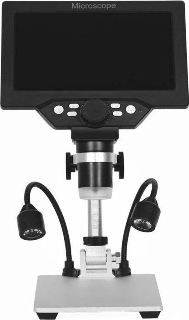 G1200 Digitales Mikroskop 7 Zoll großer Farbbildschirm große Basis LCD-Display 12MP 1-1200X kontinuierliche Verstärkung Lupe mit Aluminiumlegier...