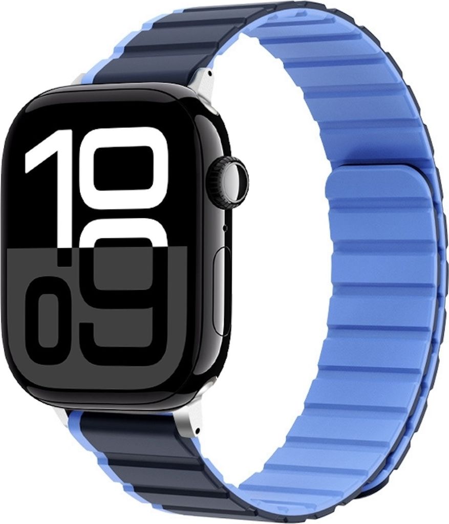 Für Apple Watch Series 11 10 46mm / 9 8 7 45 / 6 SE 5 4 44mm Zweifarbiges Magnetisches Armband Blau