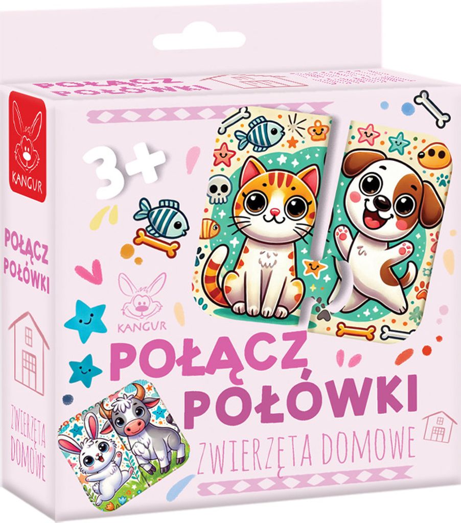 Gra edukacyjna Połącz Połówki Zwierzęta Domowe Kangur