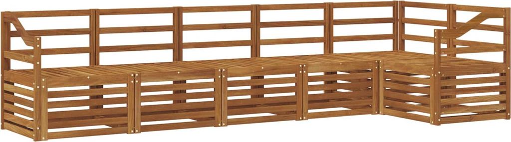 Ecksofa Set 6 pcs Natur Massivholz Akazie