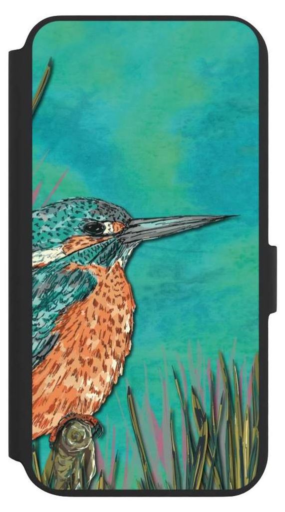 NIVOCASE Klapphülle für Samsung Galaxy S22+ Handyhülle aus Kunst Leder NIVOflip schwarz Malerei Tiere Vogel