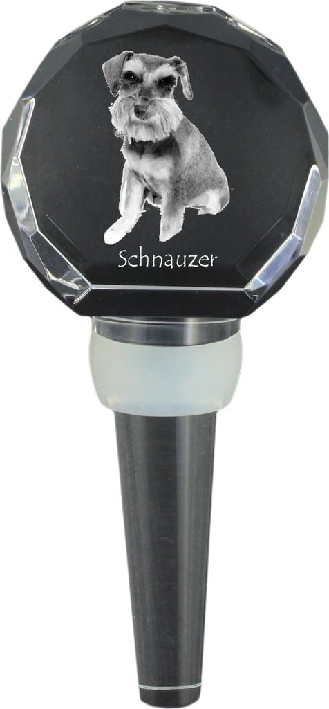 Schnauzer - Kristallflaschenverschluss, einzigartiger Weinverschluss mit Foto, personalisiertes Geschenk für Sommelier der Marke Art-Dog
