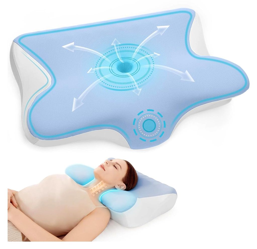 Nackenstützkissen, Höhenverstellbares Memory Foam Orthopädisches Kissen, Ergonomisches Kopfkissen für Seiten-, Rücken- und Bauchschläfer, 60x...