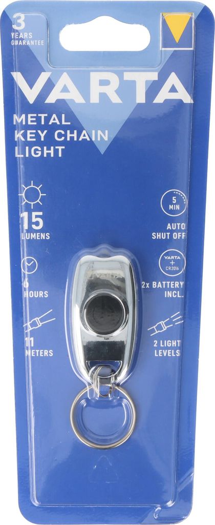 Varta Taschenlampe aus Metall als Schlüsselanhänger