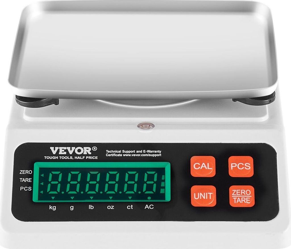 Industrielle Zählwaage, 10 kg x 0,1 g, digitale Waage für Teile und Münzen, Einheiten g/kg/lb/oz/ct, elektronische Grammwaage, Inventurzählwaag...