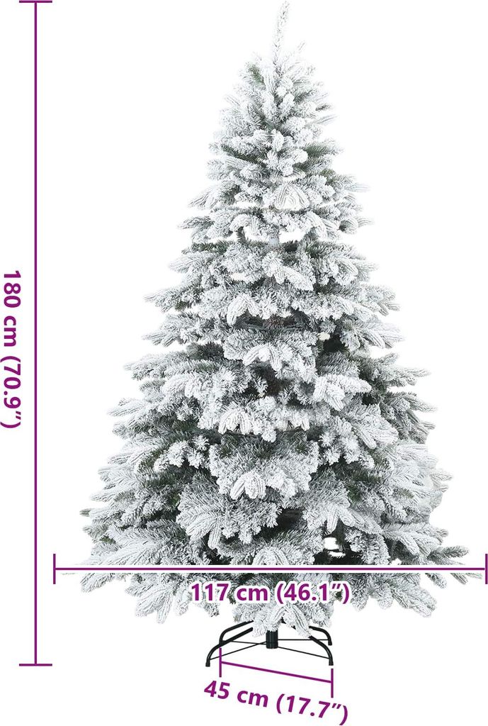 Knstlicher Scharnier-Weihnachtsbaum schneebedeckt Wei 180