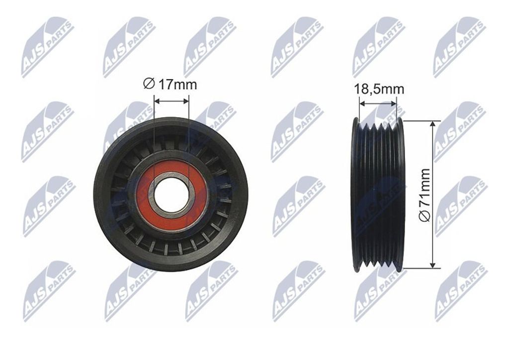 NTY Spannrolle Keilriemen RNK-FR-036 für FORD MONDEO II Kombi (BNP) 18,5mm 17mm 71mm