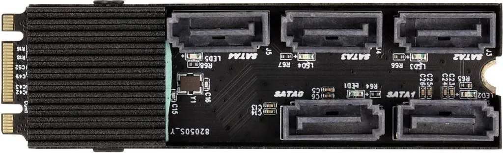 Multiplicateur M.2 Key B+M vers 5 x SATA - Format 2280 avec Débit 6 Gb/s - 2
