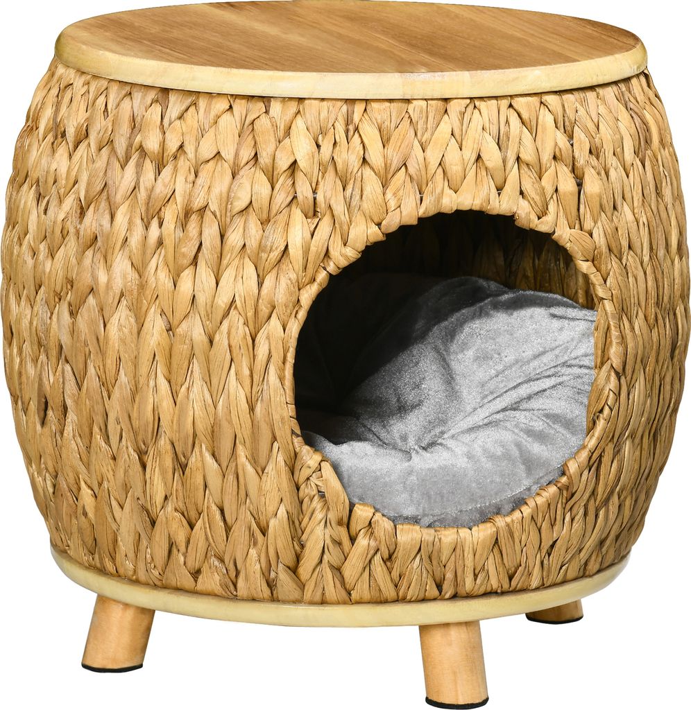 Pawhut Cave à chat en rotin 2 en 1 Design panier pour chat Image du produit 