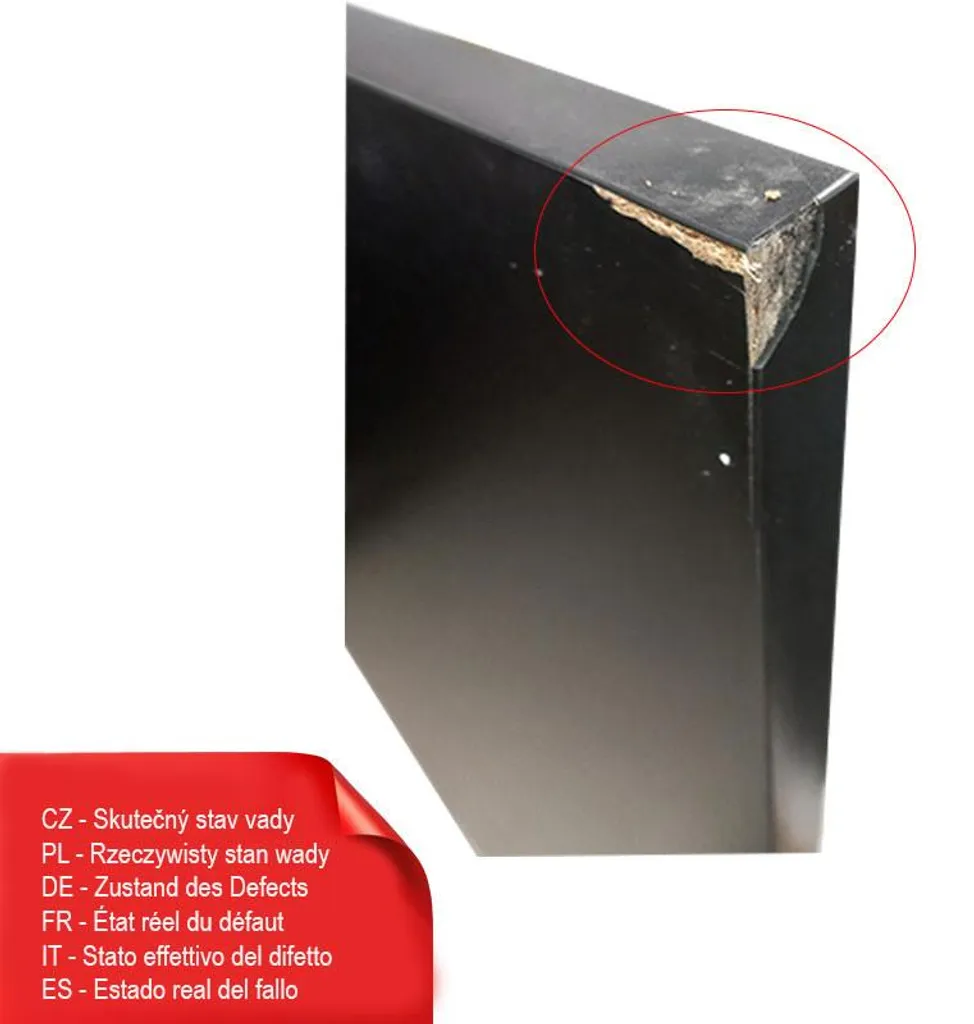 Plateau de table noir robuste 180 x 120 cm, finition mate PR18012-BlackV2