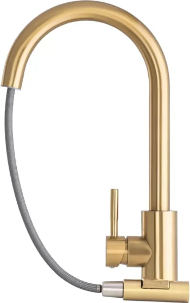 Rubinetto Cucina Oro 40 cm Julia | Miscelatore Girevole 360° Alta Qualità