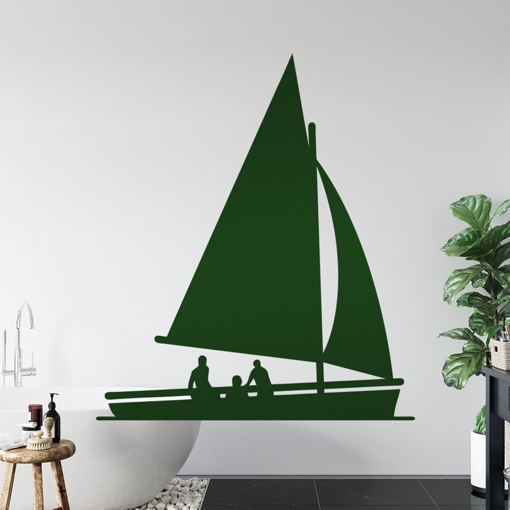 Segeln Boot Figur fahren Wandtattoo Wandaufkleber Wall Sticker - Dekoration, Küche, Wohnzimmer, Schlafzimmer, Badezimmer