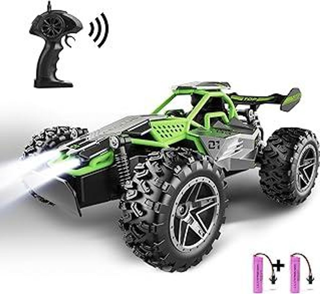 Ferngesteuertes Auto ab 3 4 5 6 7 8+ Jahre,2.4Ghz RC Auto Spielzeug mit LED Blinken,Alloy Gehäuse,15+KM/H Rennauto Ferngesteuert,2WD RC Car Crawle...