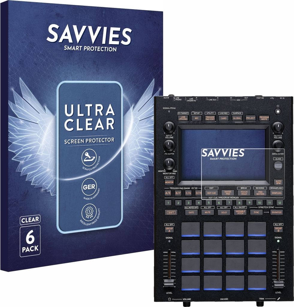 6x Für KORG KAOSS Replay Schutzfolie Savvies Displayschutz Display Schutz Folie Klar Transparent