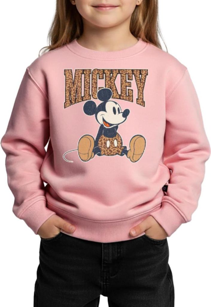Mickey & Minnie Mickey Mouse Im Leo Look Kinder/Teenager Premium Pullover, 158/164 (12 Jahre), Rosa