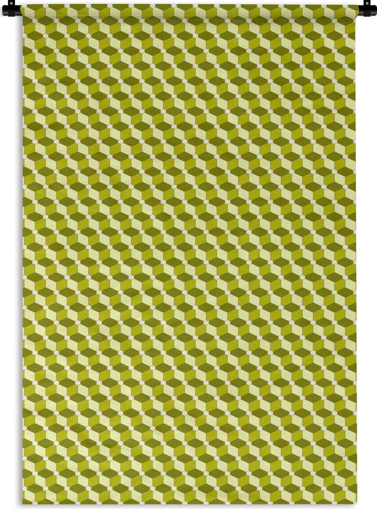 MuchoWow Wandteppich Wandbehang Blöcke - Muster - 3D 120x180 cm Tapisserie Dekoration Wandtuch - Schlafzimmer - Dekorationen für das Haus