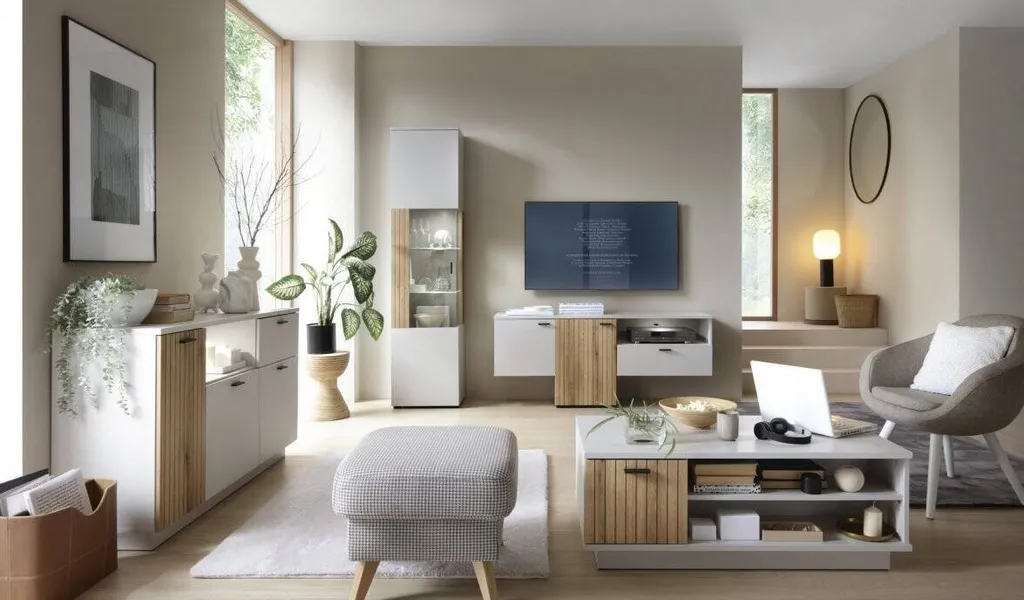 Table extensible Shirley avec rallonge papillon et plateau effet chêne