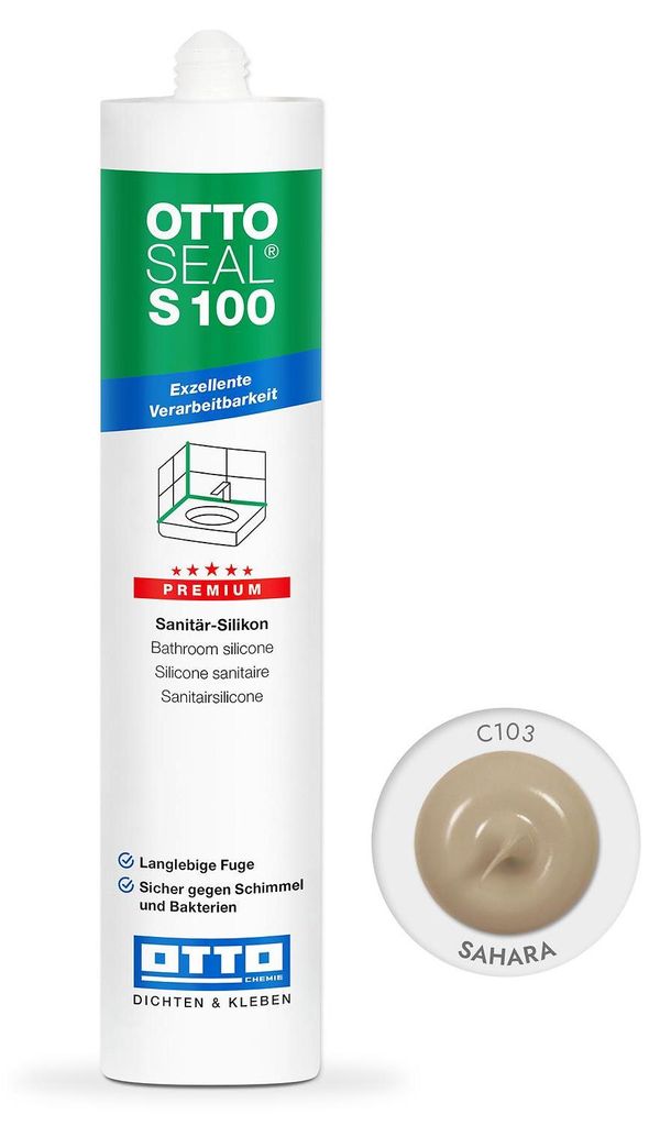 Ottoseal S100 Premium-Sanitär-Silikon 300ml Farbe: Sahara Produktbild 