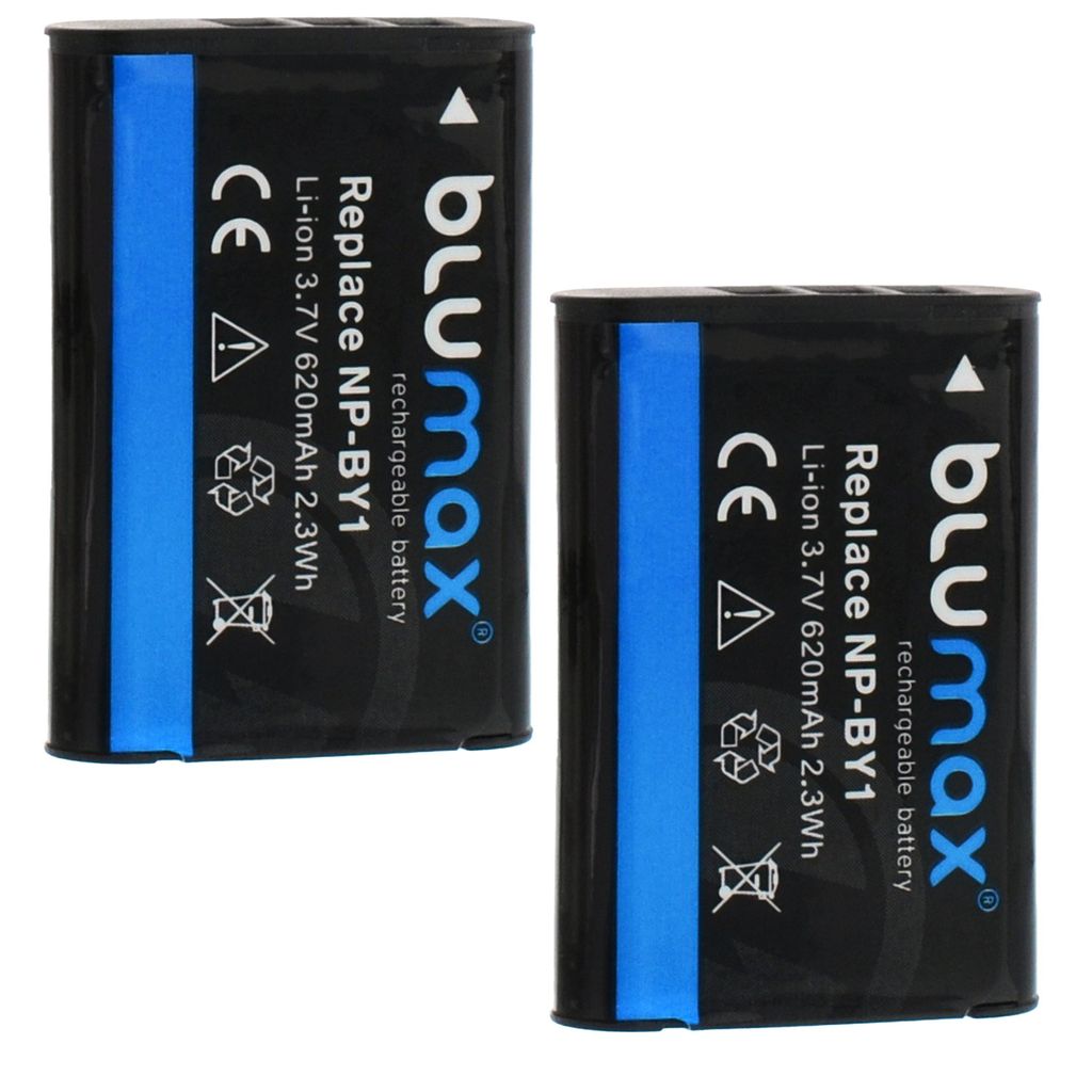 2x Blumax Akku | für Sony NP-BY1 Digitalkamera | Kapazität Produktbild 