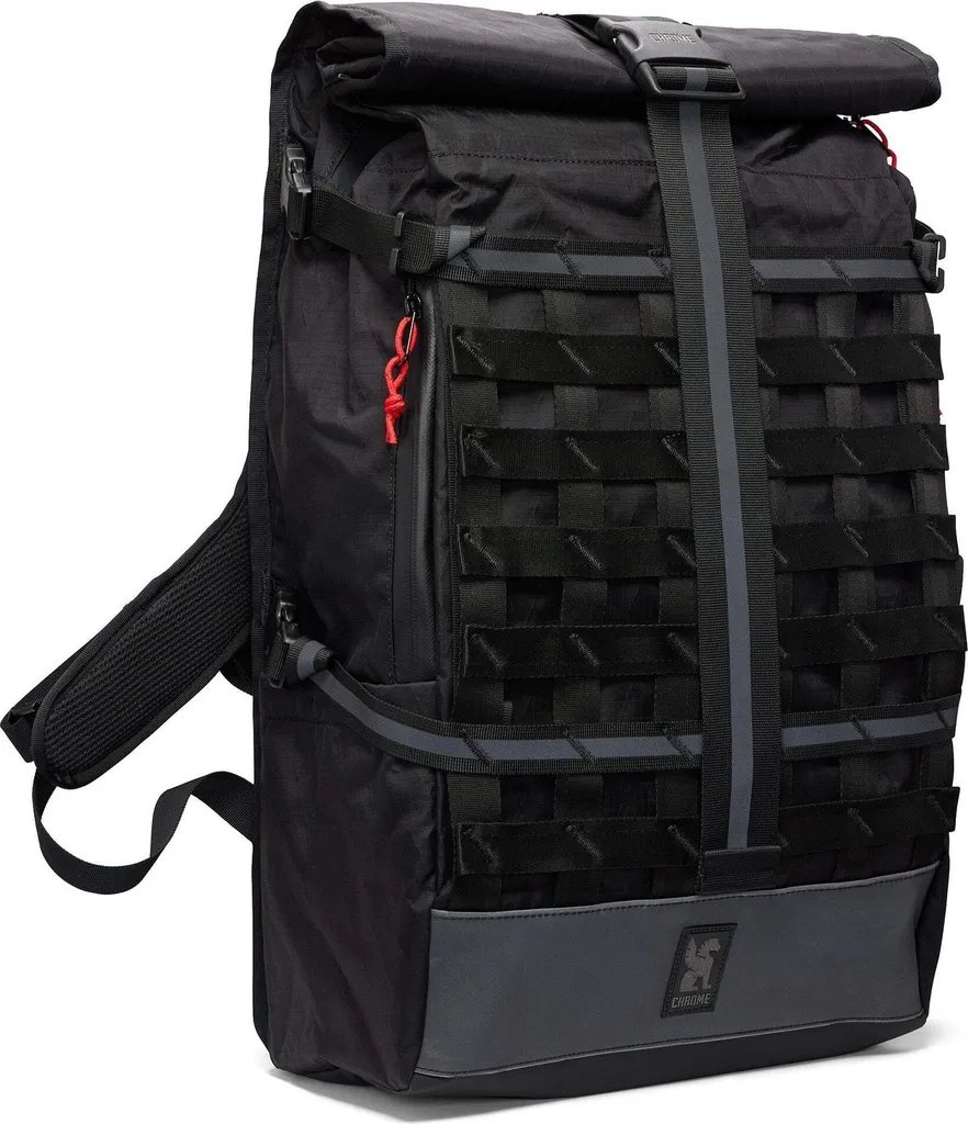Chrome Barrage 34L Reflective Black avec Filet de Cargo et Dos Aéré
