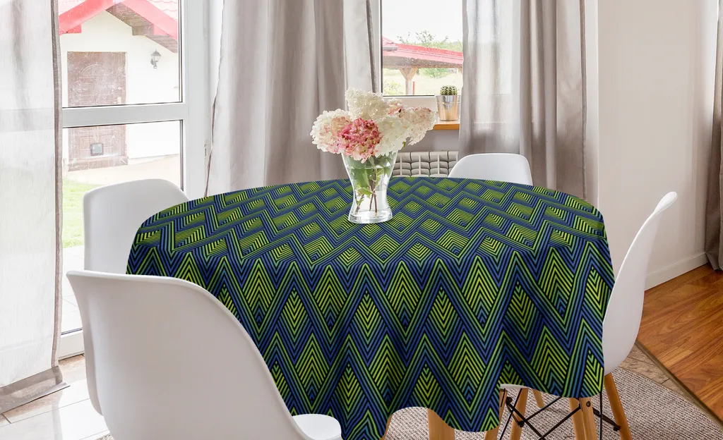Tovaglia Rotonda 150 cm ABAKUHAUS Zigzag - Look Moderno per Tavola