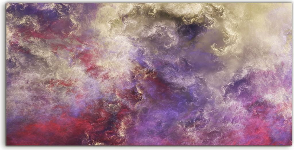 Coloray Glasbild 140x70 Wandbild Glasbilder Abstrakte surreale Wolken