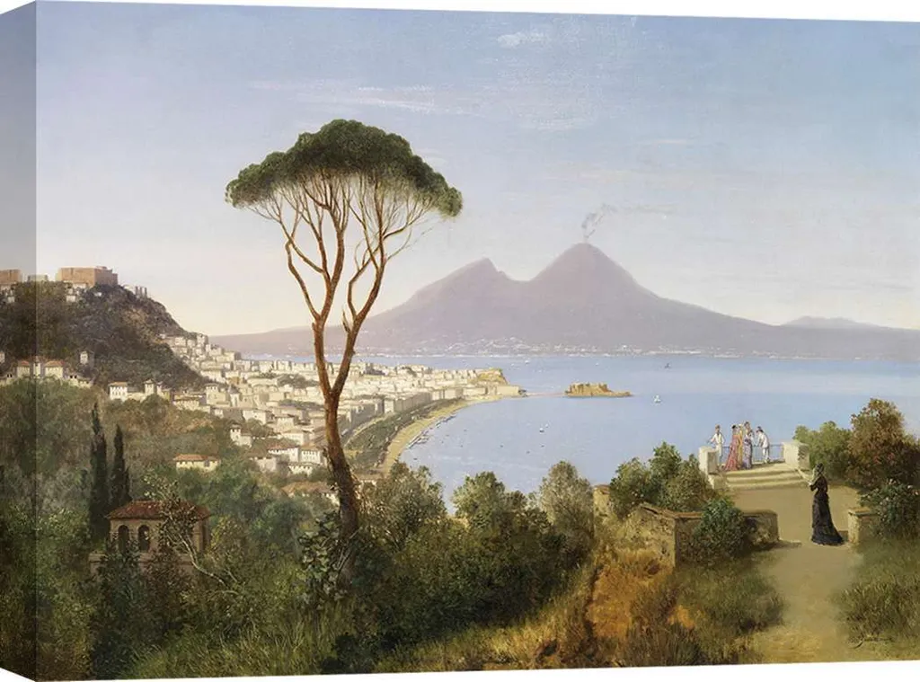 Quadro August Zimmermann Veduta da Posillipo 60x40 cm | Riproduzione Arte