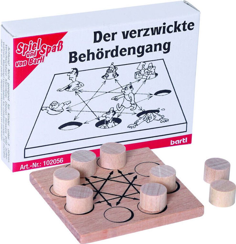 Bartl 102056 Mini-Puzzle "Der verzwickte Behördengang" Knobelspiel Holz