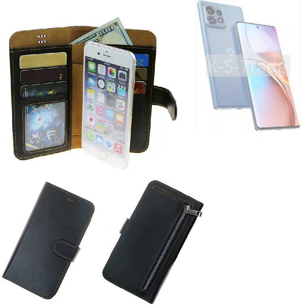 K-S-Trade Schutz Hülle kompatibel mit Motorola Edge 40 Pro Klapphülle Case Phone cover Slim Handytasche Handy Hülle schwarz aus Kunstleder (1 Stk)
