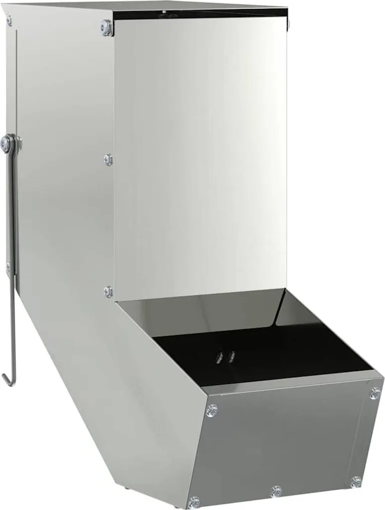 vidaXL Mangiatoia per conigli argento 12,5 x 26 x 28,5 cm Acciaio zincato