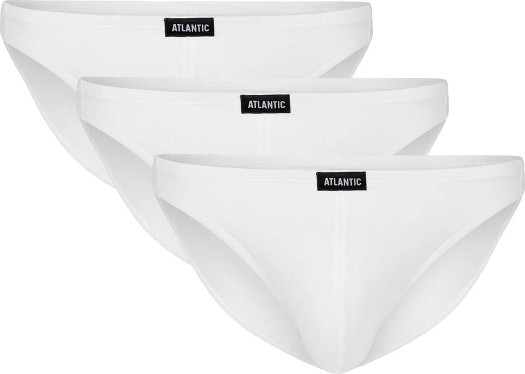 Atlantic Herren-Slips Mini 3BMP-230 | Baumwolle + Elasthan | Schmale Seiten | Niedrige Taille | Innenbund mit Logo | y & bequem | Größe S-XXL